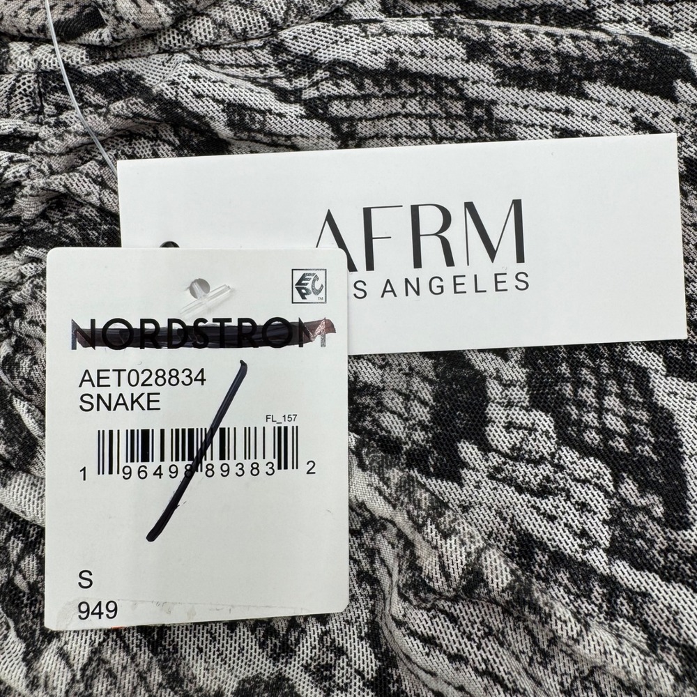 AFRM Snake-Print Mock Neck Long Sleeve Top in Black and Gray - Picture 3 of 11